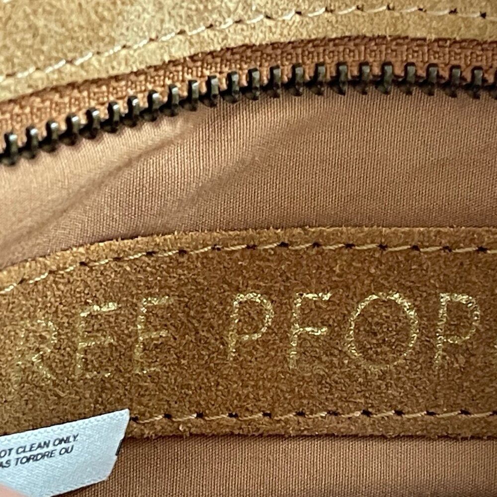FREE PEOPLE "Avalon" Suede Leather Swing Bag in Caramel is New w/o Tags! - Picture 7 of 13